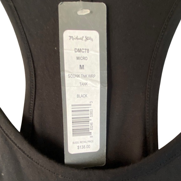 NWT Michael Stars Sconc Racerback Model  Black Basic Bodycon Tank Dress SZ  M - Picture 8 of 13